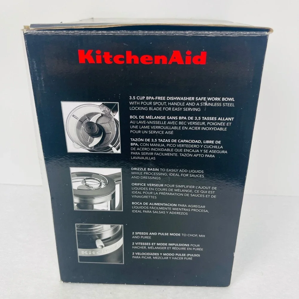 KitchenAid 3.5 Cup Food Chopper Matte Black KFC3516BM 2-Speed Mini Processor